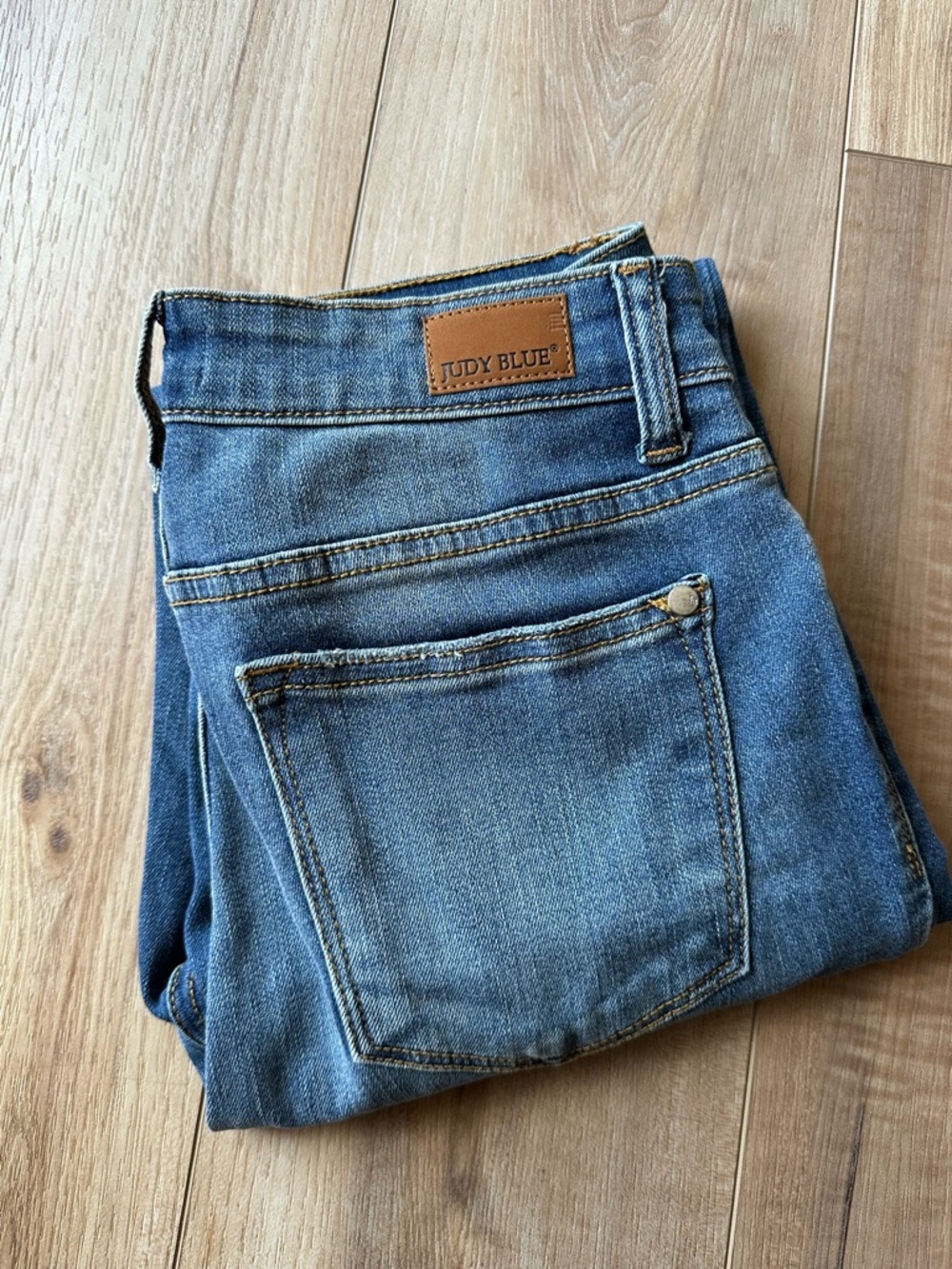 Judy Blue Dark Blue Skinny Fit distressed boyfriend Denim Jeans size 5